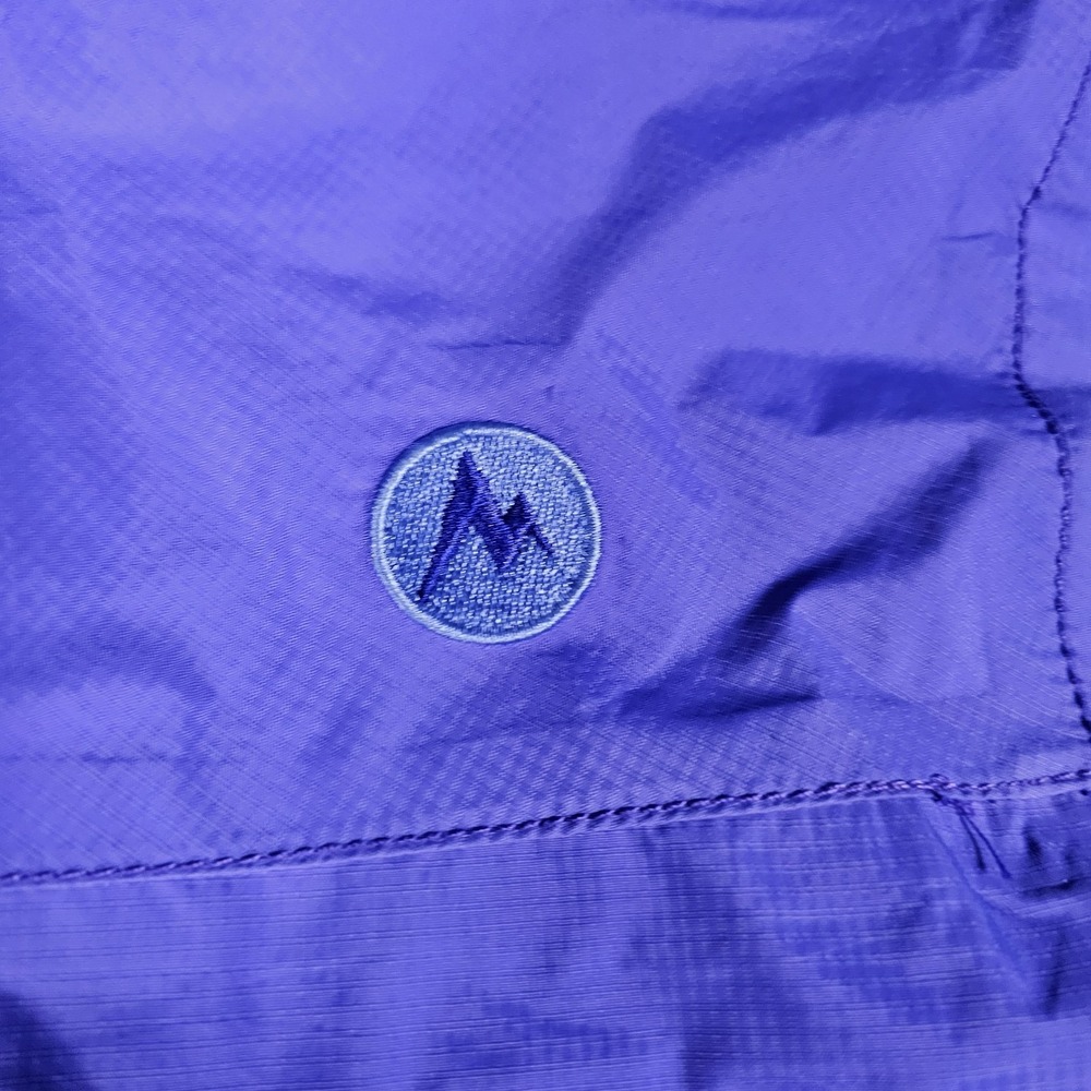 Marmot Rain Jacket Womens Large Purple Hooded Lightweight Outdoor Shell - Picture 12 of 13